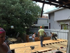 Moving quickly to get the back 10 feet of the house rebuilt