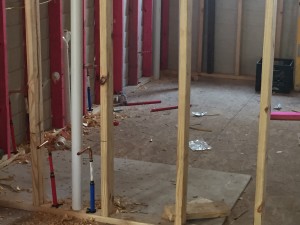 Plumbing Rough In for the deep sink in the laundry